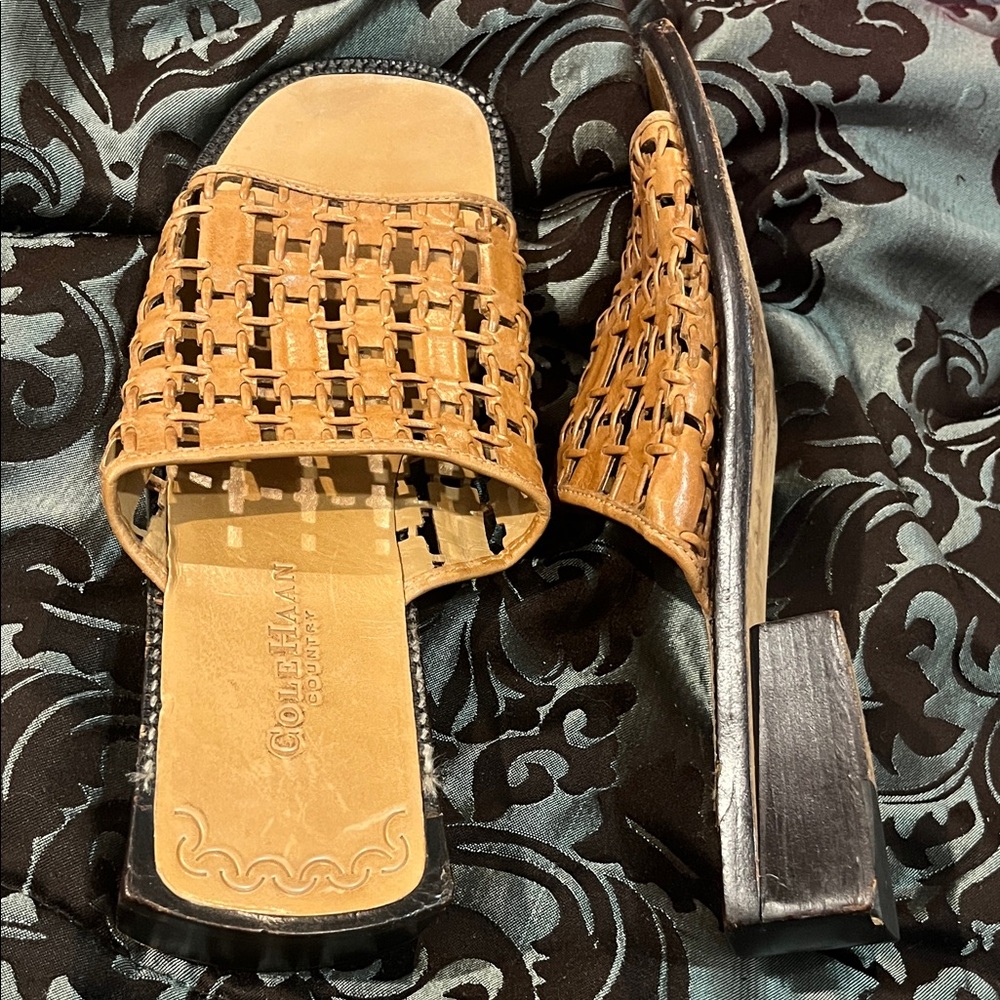Cole Haan Women's Brown Woven Sandals size 8.5 Country preowned